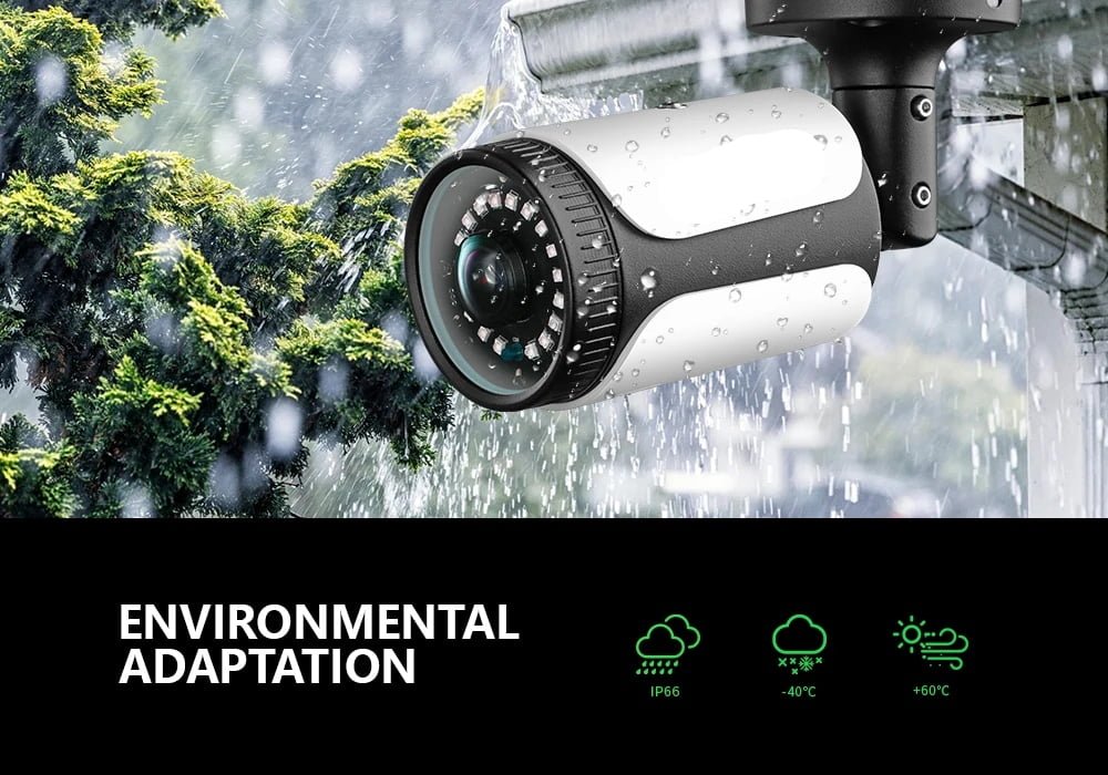 CCTV IP Bullet Camera - Super Wide Angle 5MP 4K Waterproof IR Night Vision CCTV IP Bullet Camera - Super Wide Angle 5MP 4K Waterproof IR Night Vision
