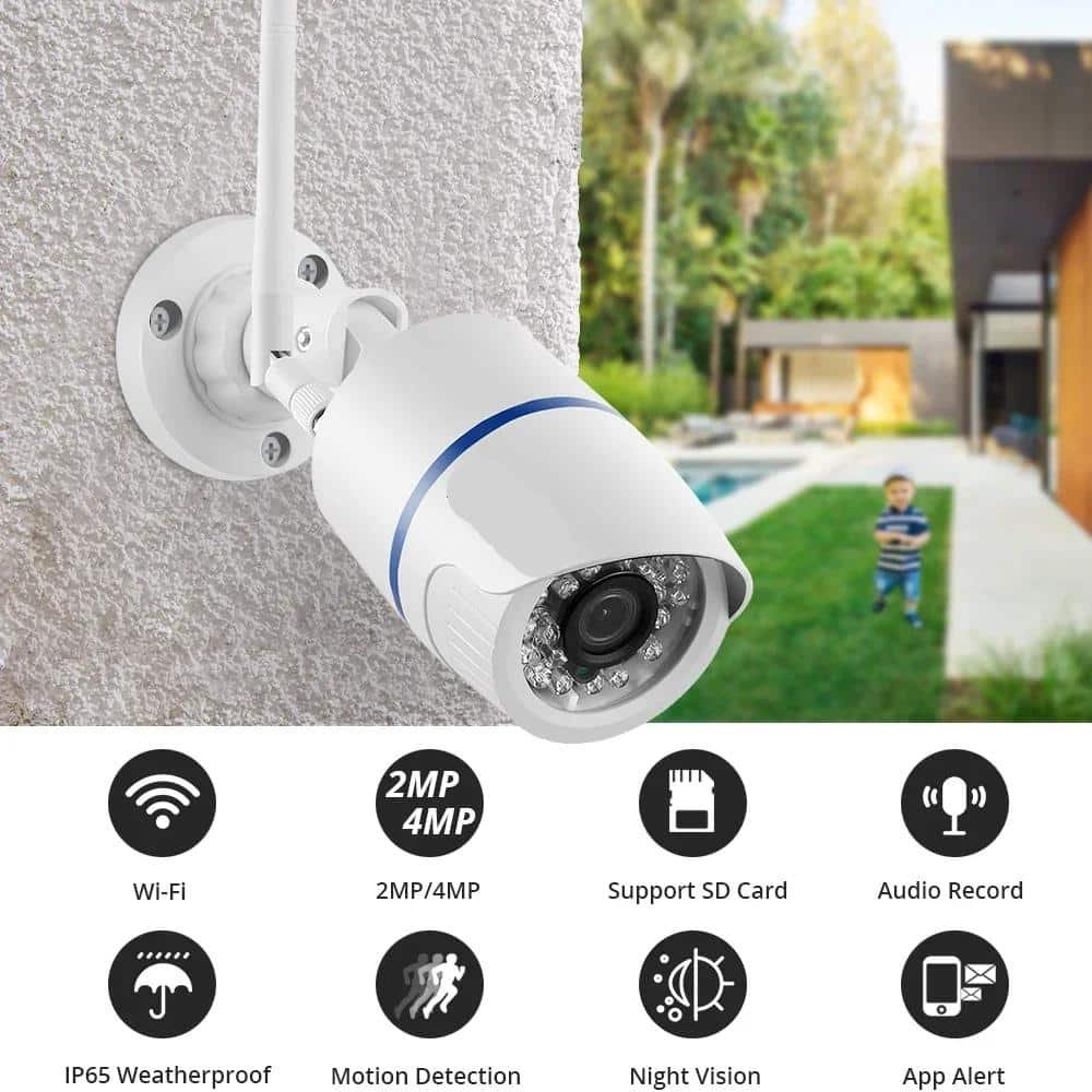4MP 1080P IP Camera Outdoor WiFi Home Security Camera Wireless Surveillance Wi Fi Bullet Waterproof IP Video HD Camara CamHi Cam