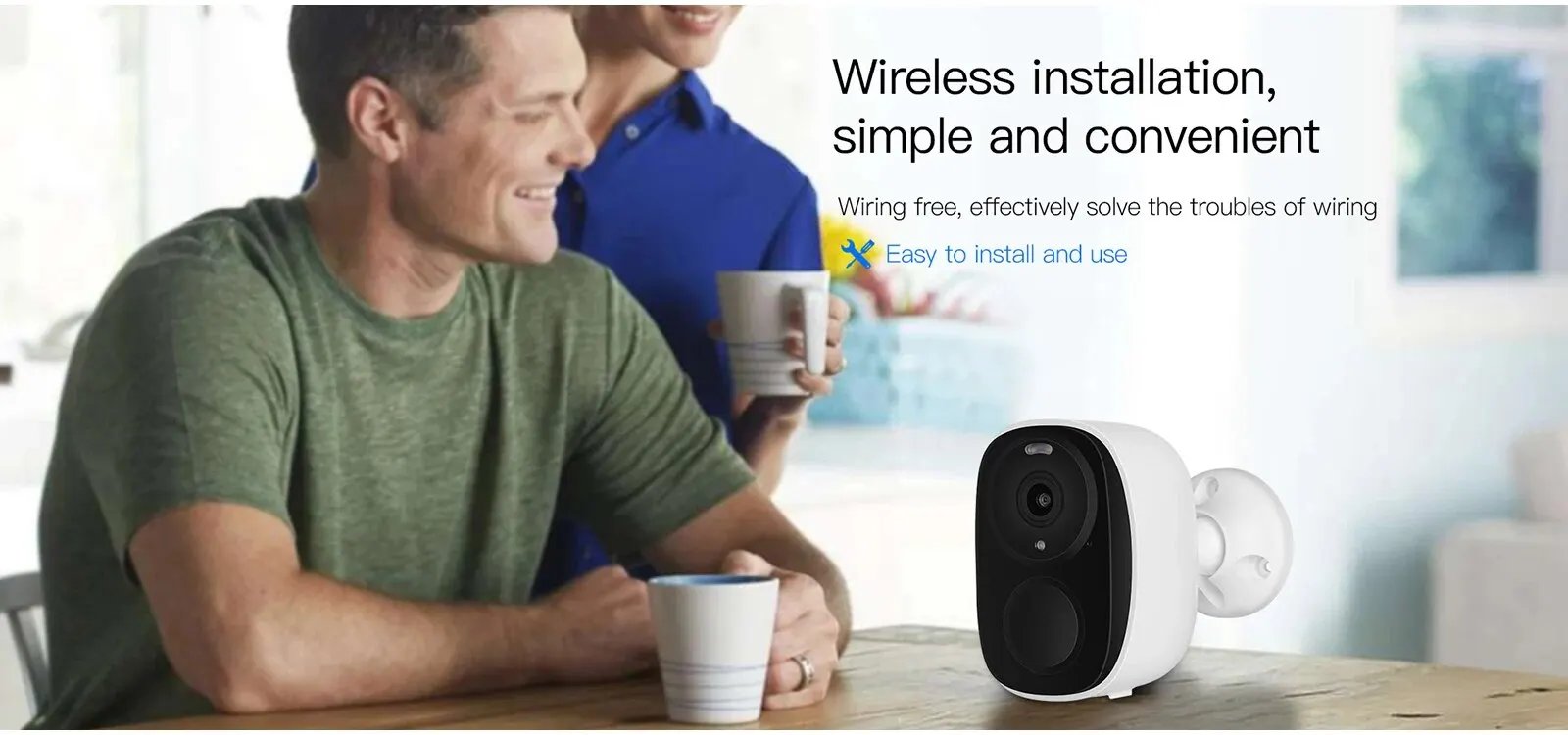 DBIT Wifi Survalance Camera 3MP Security Protection Outdoor IP Camera Smart Home Night Vision Video Recorder Battery Powered