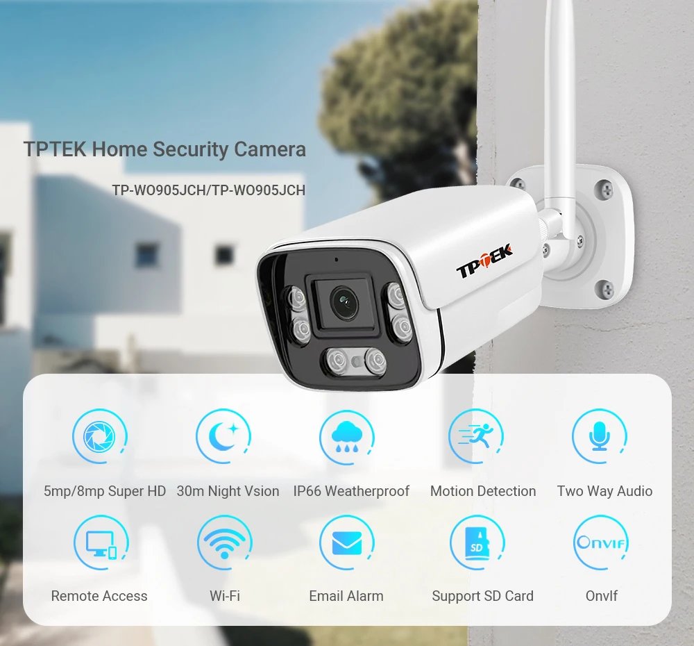 8MP 4K IP Camera Wifi Outdoor Surveillance Home Securtiy Protection CCTV Wi Fi Camara 5MP Video Wi-Fi Waterproof CamHi IP Cam
