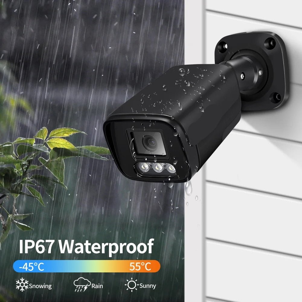CCTV bullet Camera Outdoor - POE H.265 Metal Black Home 4MP 8MP