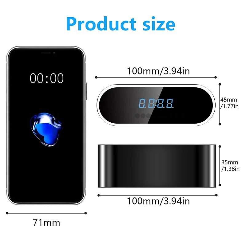 Alarm Clock Mini Camera Full HD 1080P Wireless Wifi Control IR Night Vision View DVR Camcorder Home Surveillance Monitor Video