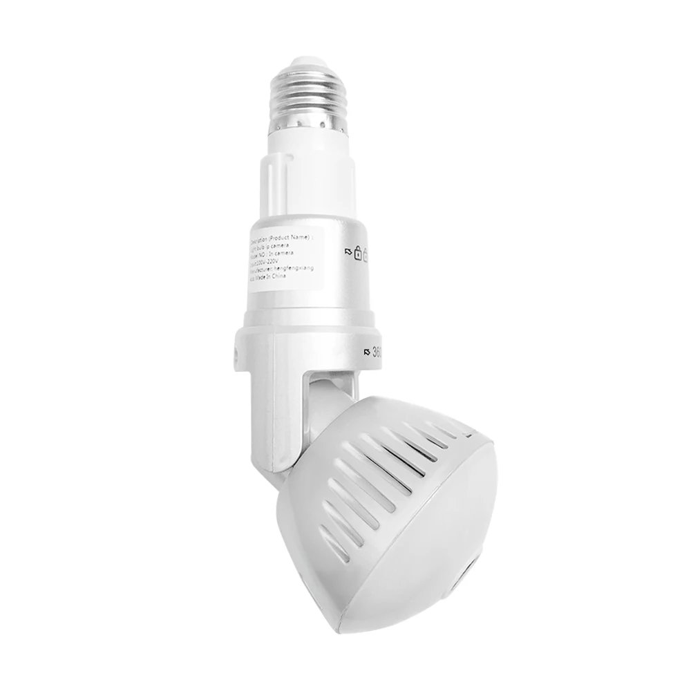 360 Degree Panoramic Fisheye IP 2MP WiFi Wireless Night Vision Mini E27 Smart Bulb Camera for Home Baby Pet Security Monitor