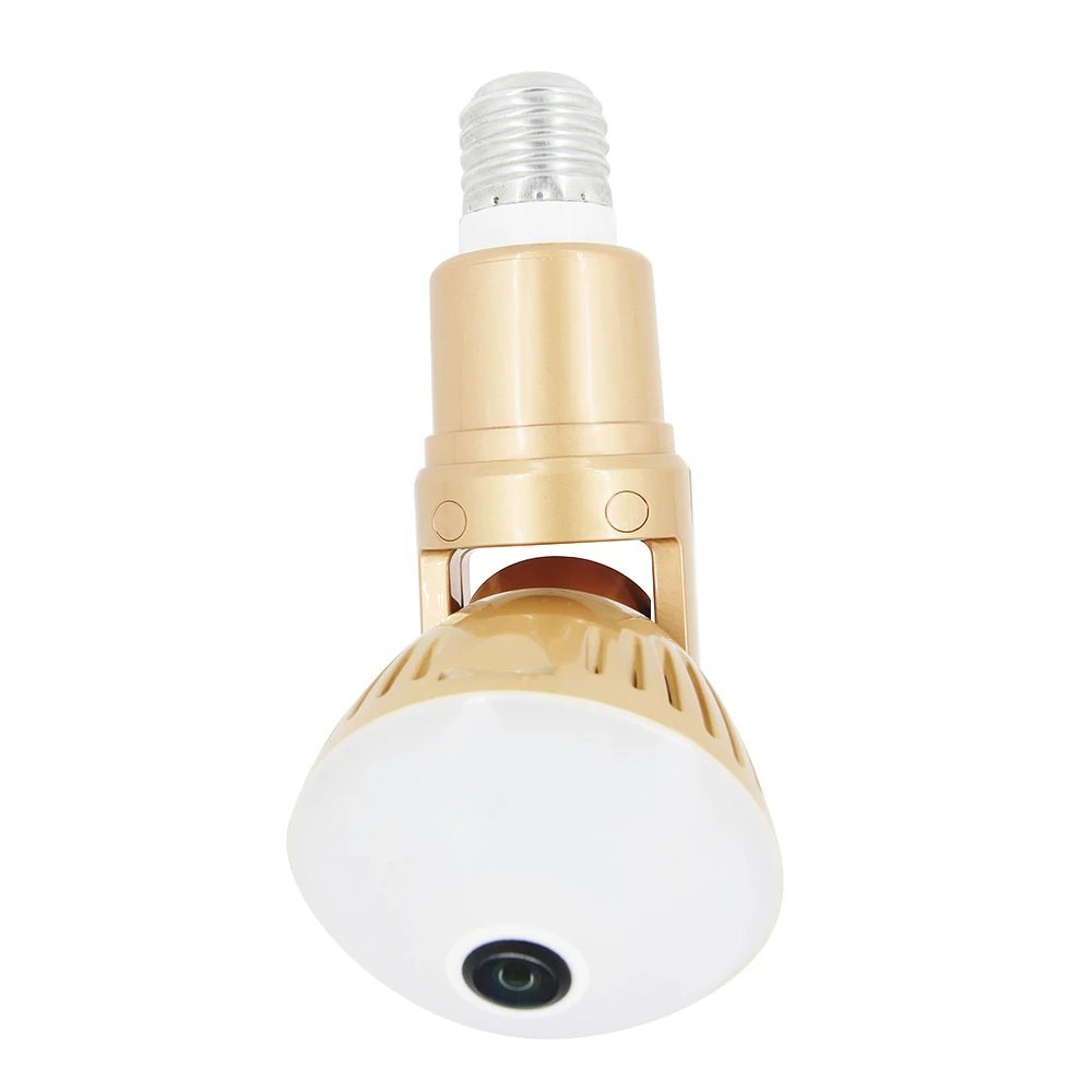 360 Degree Panoramic Fisheye IP 2MP WiFi Wireless Night Vision Mini E27 Smart Bulb Camera for Home Baby Pet Security Monitor