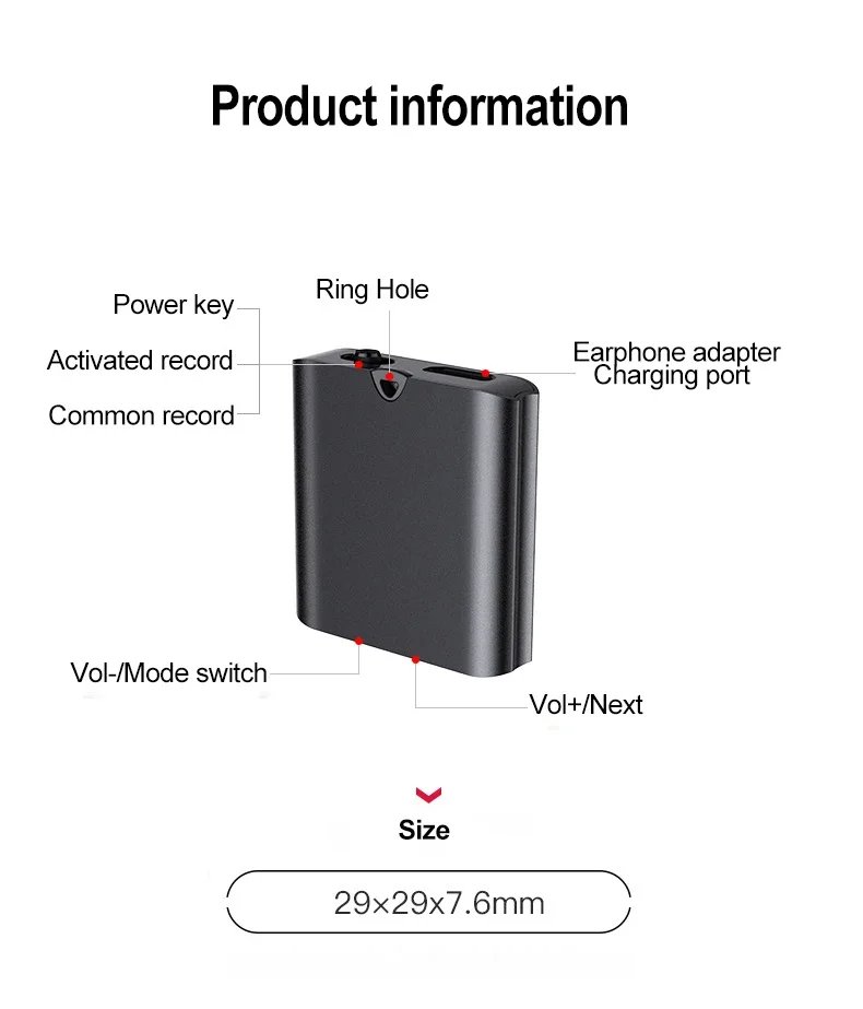 4-32G Tiny Mini Voice Recorder Magnetic USB Flash Drive Pocket Professional Dictaphone Digital Sound Activated Record Mp3 Player