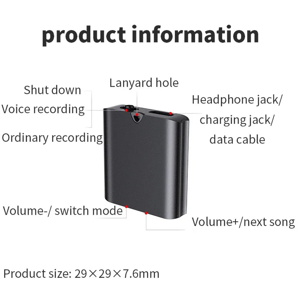 4-32G Tiny Mini Voice Recorder Magnetic USB Flash Drive Pocket Professional Dictaphone Digital Sound Activated Record Mp3 Player