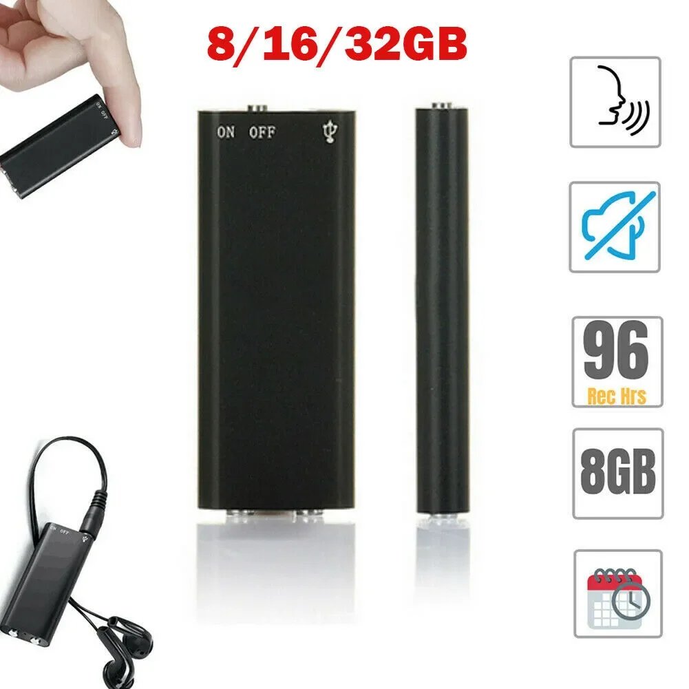 4-32G Tiny Mini Voice Recorder Magnetic USB Flash Drive Pocket Professional Dictaphone Digital Sound Activated Record Mp3 Player