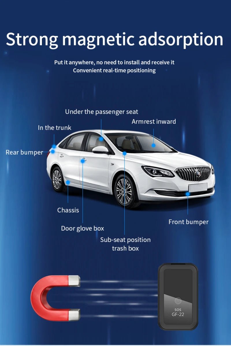 Gf 22 Gps Mini Tracker Car Vehicle Truck GPS Locator Anti-Lost Tracker Anti Lost Child Tracking Multifunctional Tool Gps Tracker