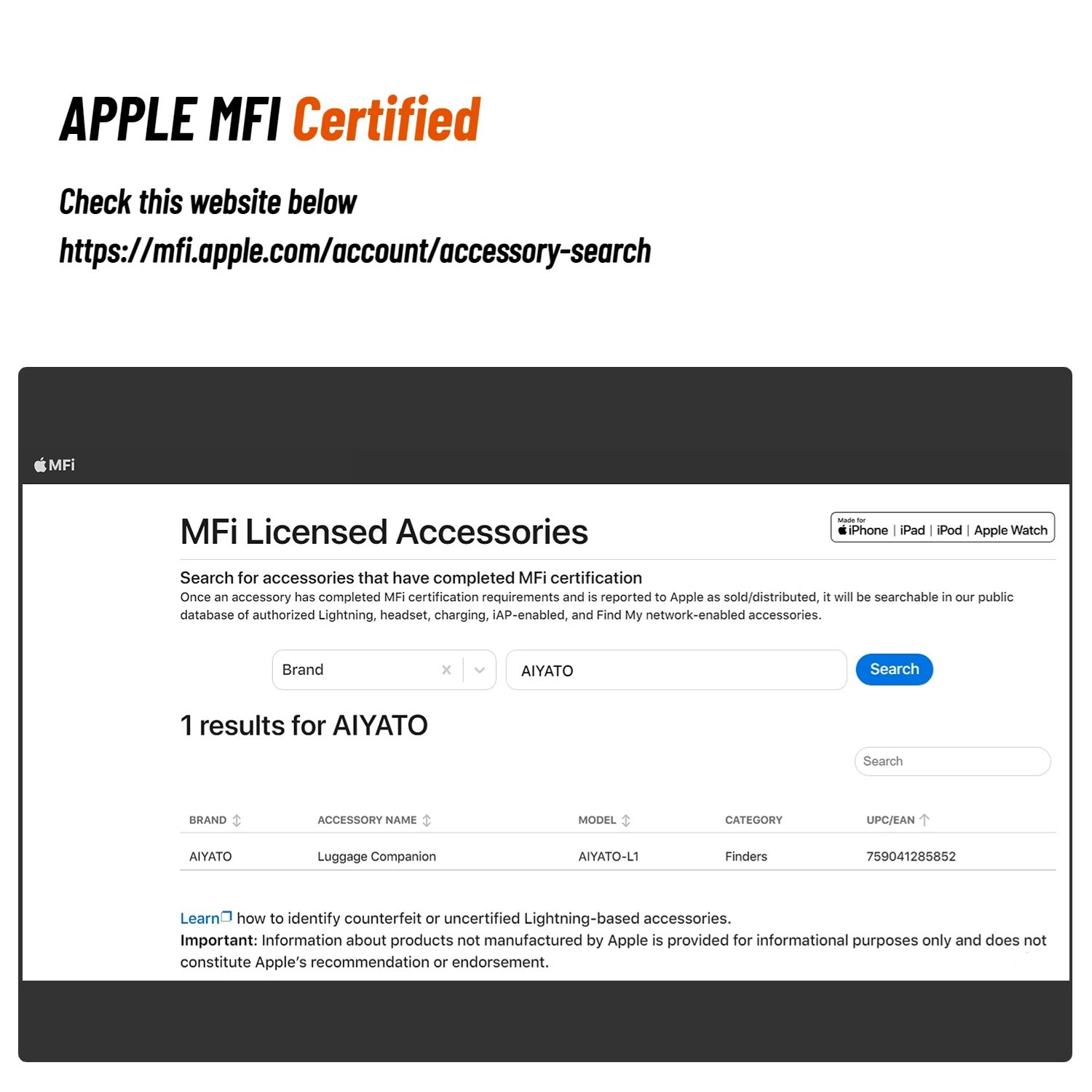 AiYaTo Bluetooth Key Finder work with Apple Find My Global Network Smart AirTag Tracker for IOS System Item Locator for Bags