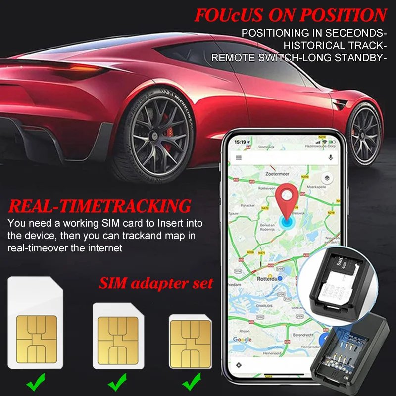 Magnetic GPS Tracker Device GSM Mini Real Time Anti-Theft Tracking Locator GPS Tracking Motorcycle Car Remote Control Monitor