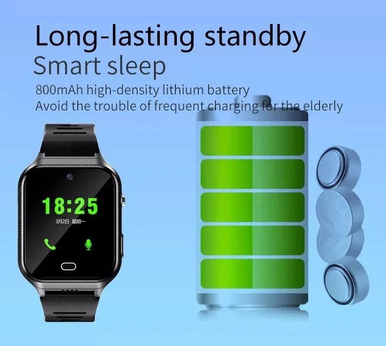 4G Elderly Phone Smart Watch GS17 SIM Card Insertion GPS Positioning HD Camera Heart Rate Blood Pressure SOS Smartwatch