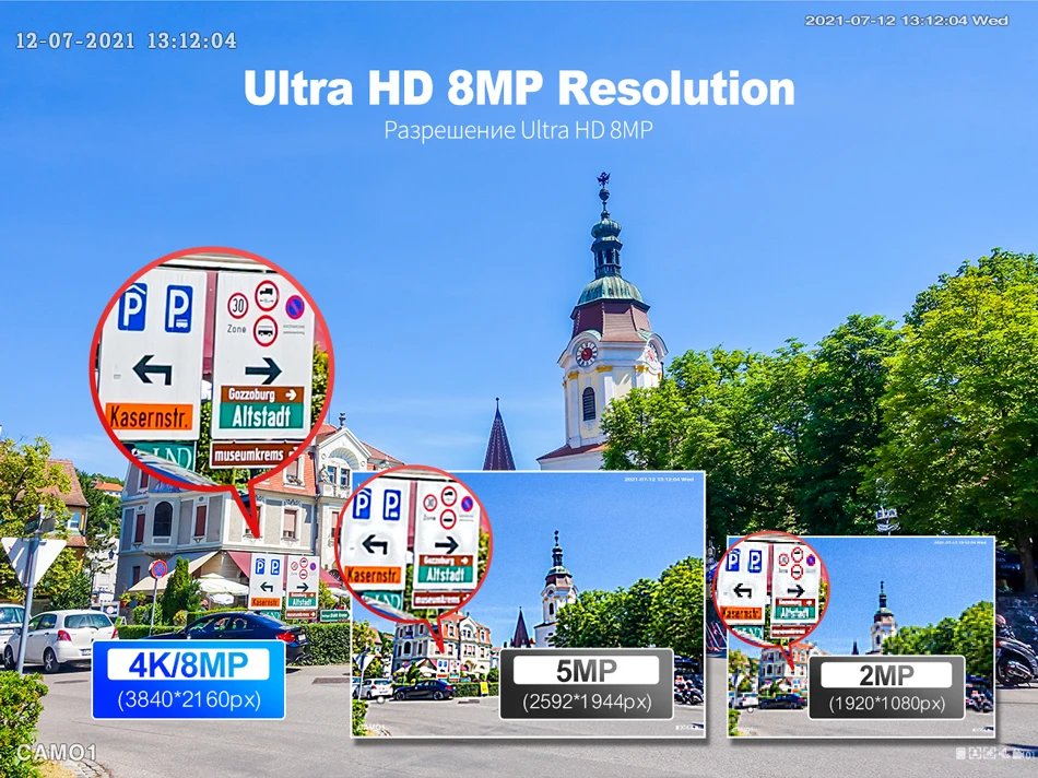 Audio Bullet IP Camera H.265 - Video 4K 8MP Surveillance System Motion Detect Email Alert