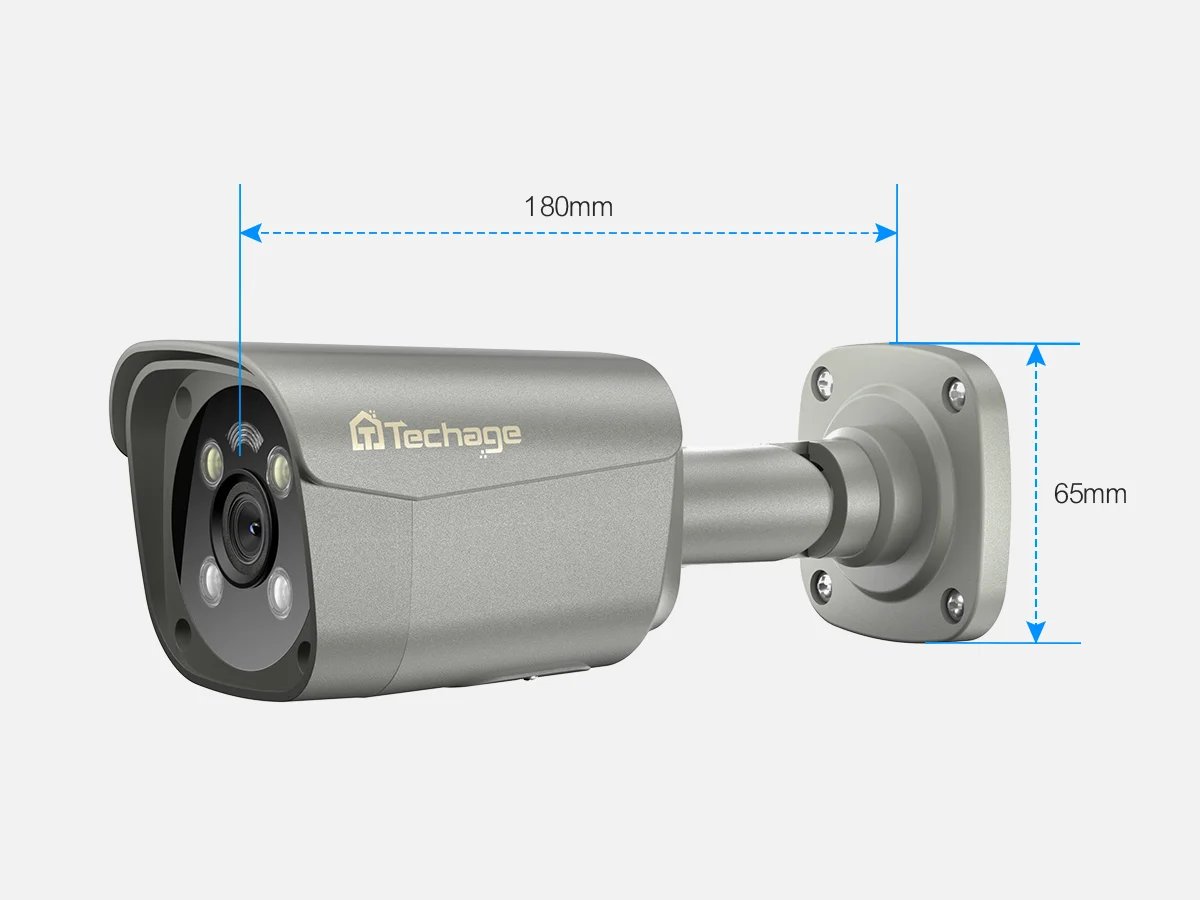 Audio Bullet IP Camera H.265 - Video 4K 8MP Surveillance System Motion Detect Email Alert