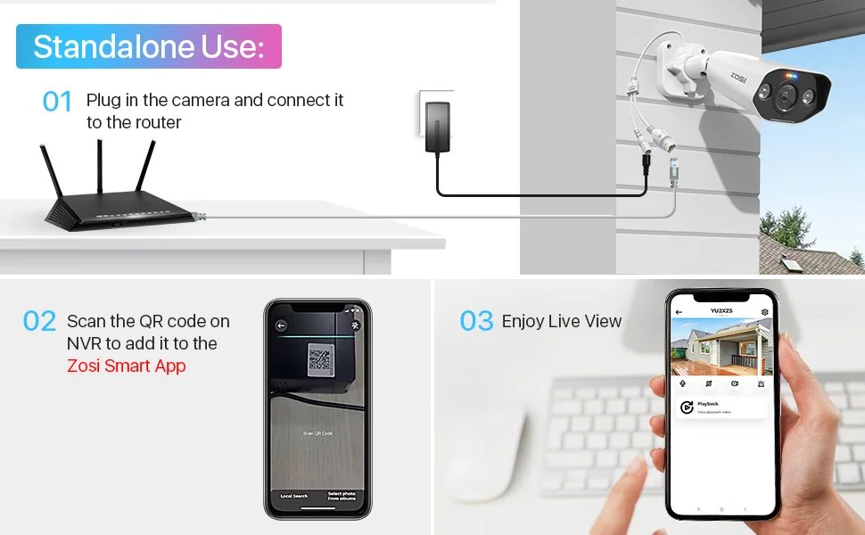 IP Security Camera - Two Way Audio 8MP 4k Ultra HD Color Night Vision