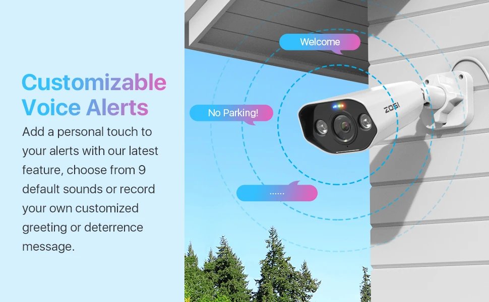 IP Security Camera - Two Way Audio 8MP 4k Ultra HD Color Night Vision