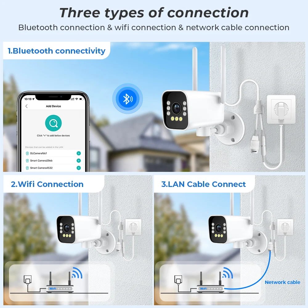 IP Camera Bullet - Auto Tracking H.265 Waterproof Outdoor Wifi 2MP CCTV 8IP