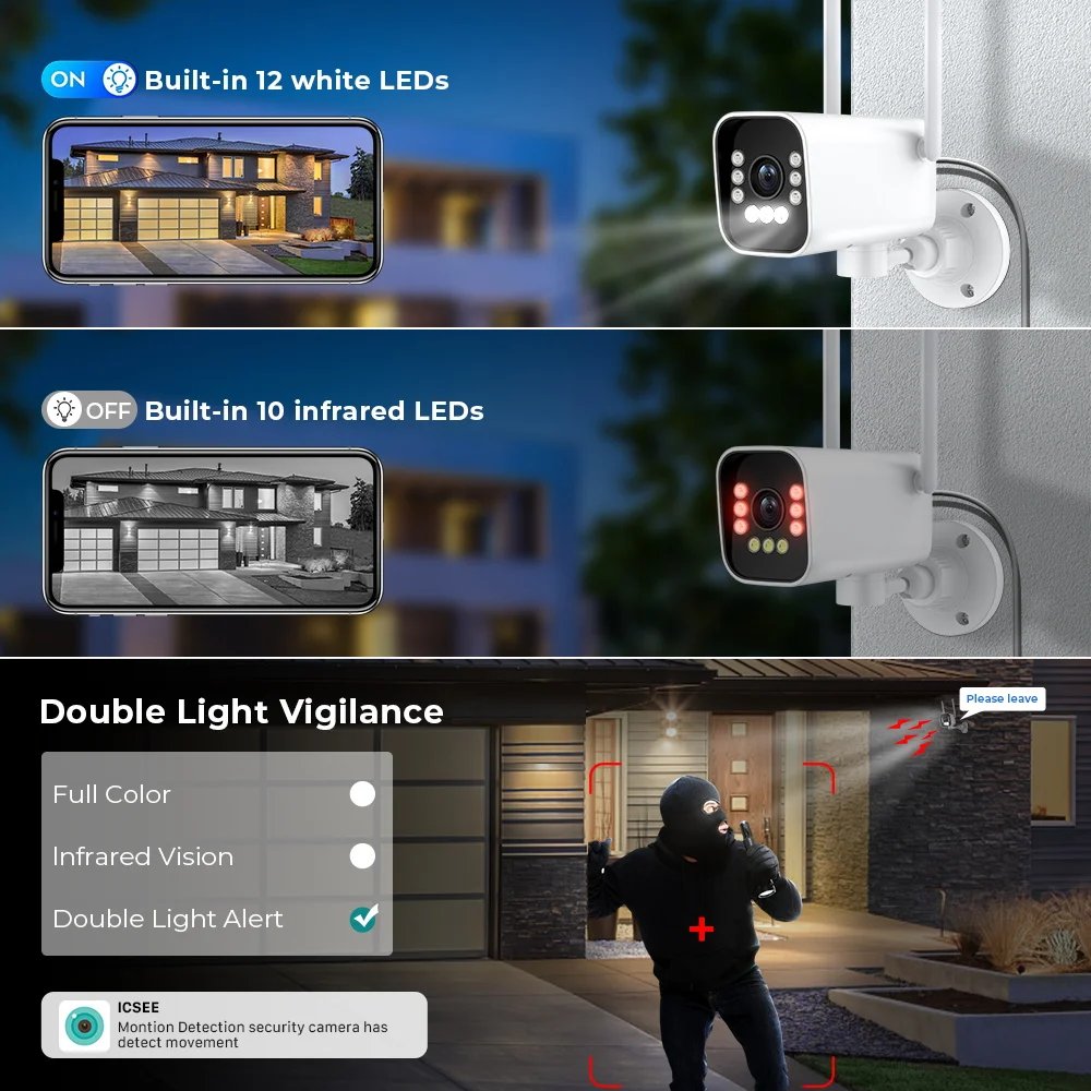 IP Camera Bullet - Auto Tracking H.265 Waterproof Outdoor Wifi 2MP CCTV 8IP