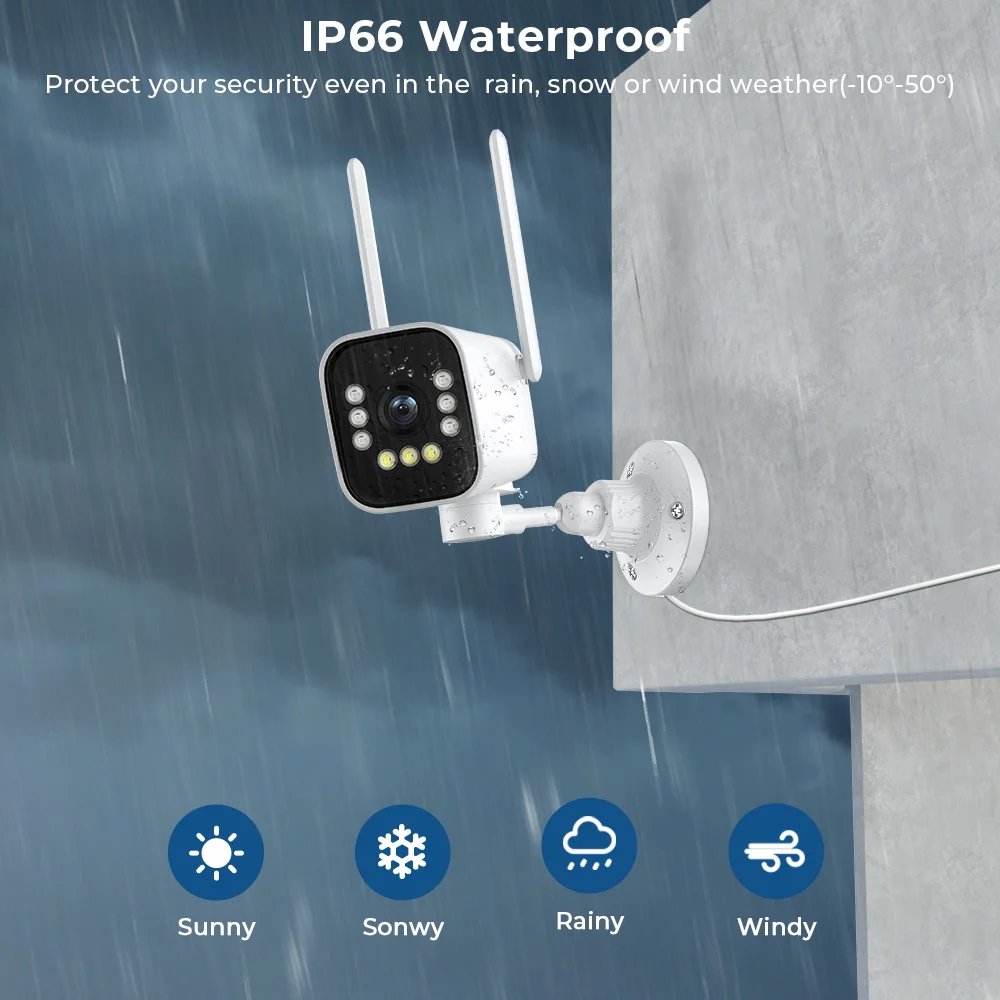IP Camera Bullet - Auto Tracking H.265 Waterproof Outdoor Wifi 2MP CCTV 8IP