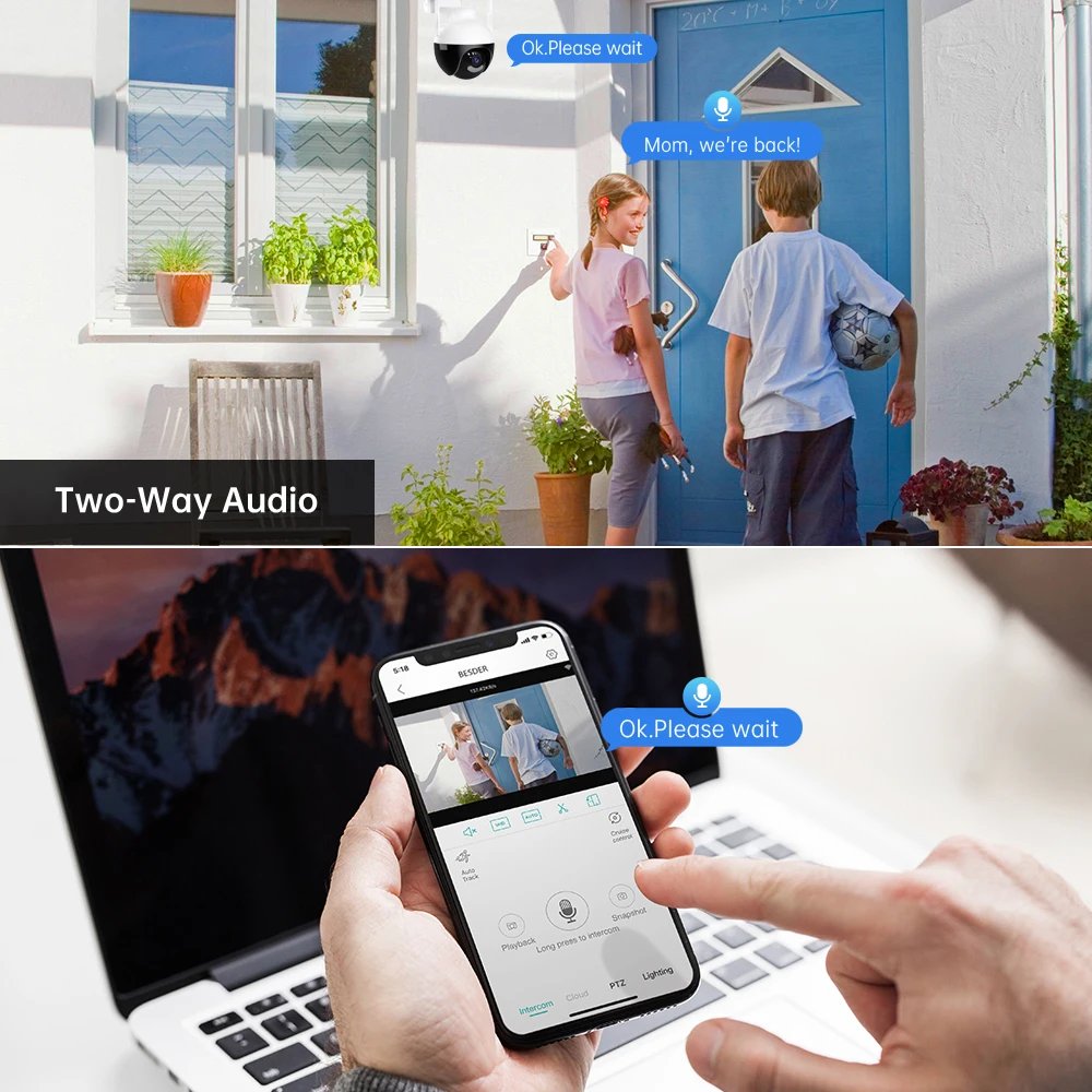 PTZ WiFi IP Camera - 4K AI Human Detection Color Night Vision 8MP