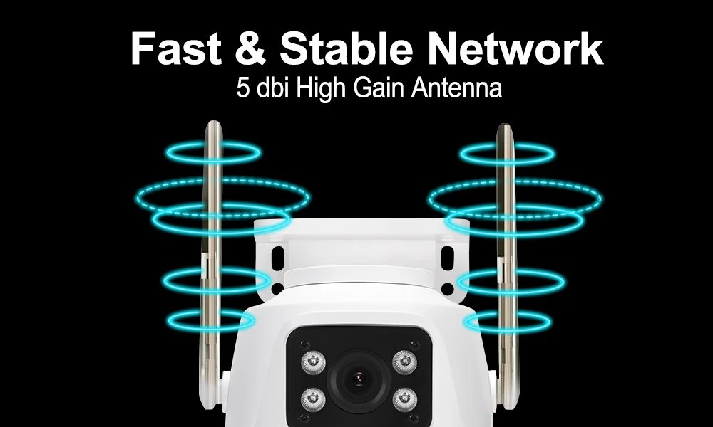 PTZ WiFi IP Camera - Outdoor AI Human Tracking 8MP Dual Lens 2.8mm -12mm 8X Zoom 4K