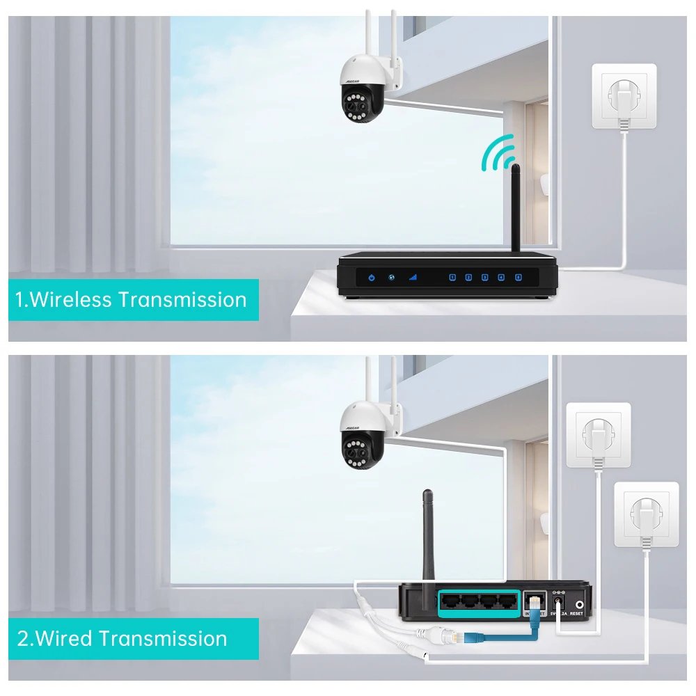 PTZ WiFi IP Camera - Outdoor AI Human Tracking 8MP Dual Lens 2.8mm -12mm 8X Zoom 4K