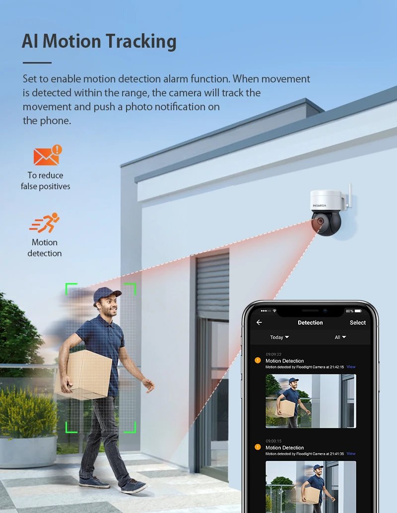 PTZ Camera Ai Human Detect Alexa - Auto Tracking Security Add Google and Alexa home 5MP Tuya Outdoor
