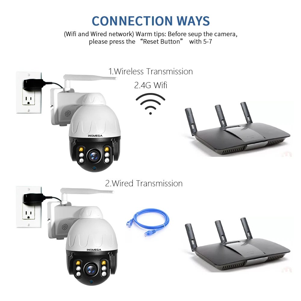 PTZ IP Camera Auto Tracking - 3MP Outdoor Waterproof Mini Speed Dome Camera IR 30M P2P