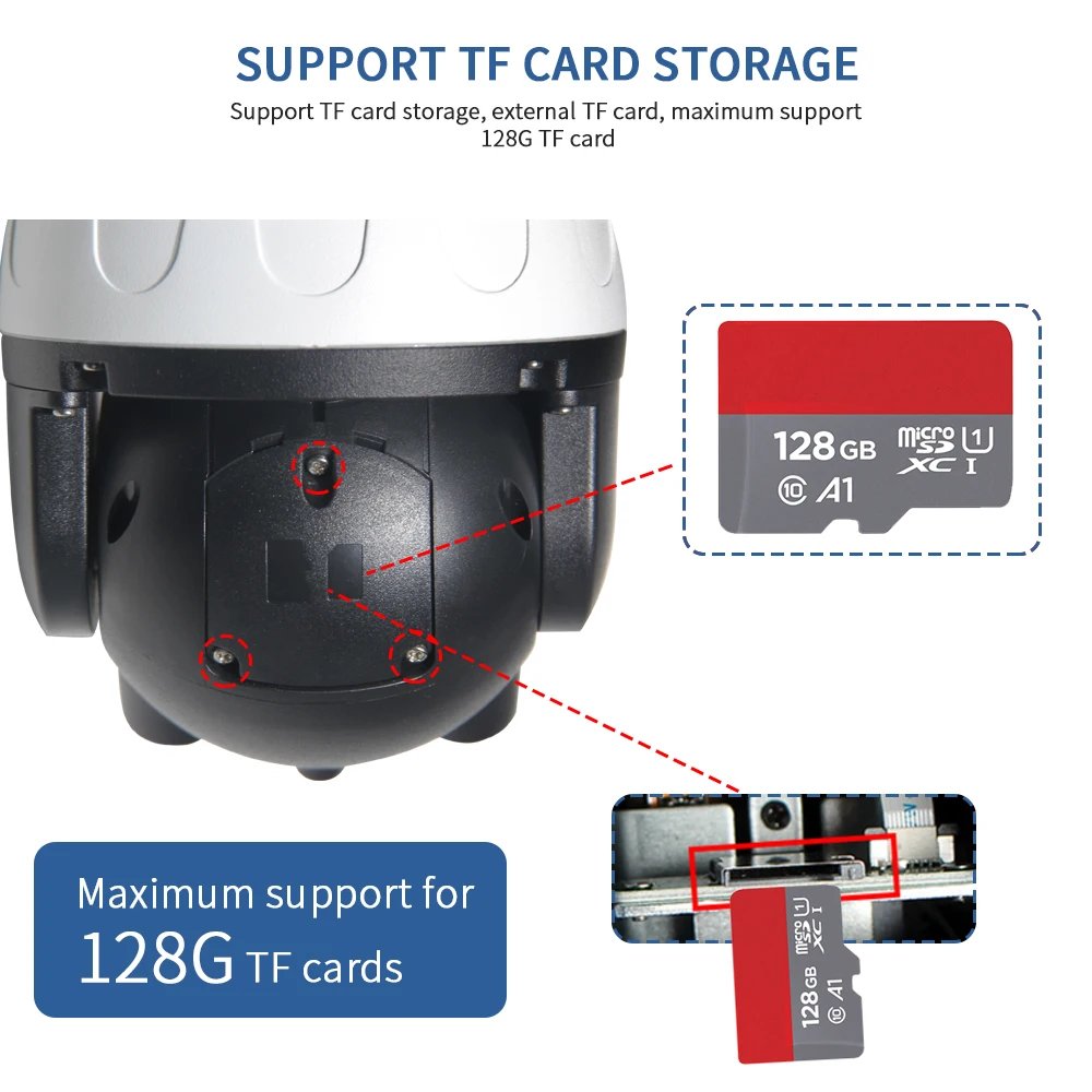 PTZ IP Camera Auto Tracking - 3MP Outdoor Waterproof Mini Speed Dome Camera IR 30M P2P