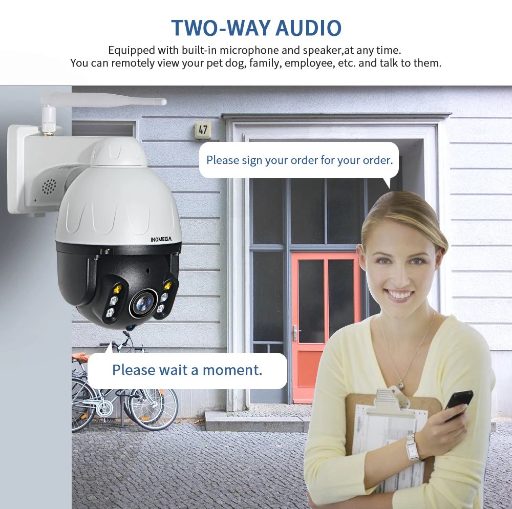 PTZ IP Camera Auto Tracking - 3MP Outdoor Waterproof Mini Speed Dome Camera IR 30M P2P
