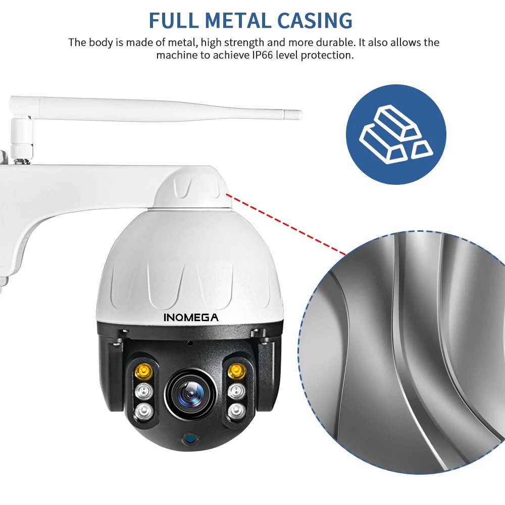 PTZ IP Camera Auto Tracking - 3MP Outdoor Waterproof Mini Speed Dome Camera IR 30M P2P