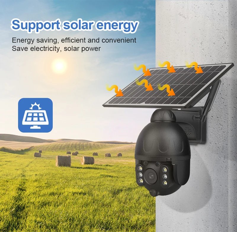 Solar Camera PTZ CCTV - Or Solar Panel Battery Security Smart Security Monitor Camera