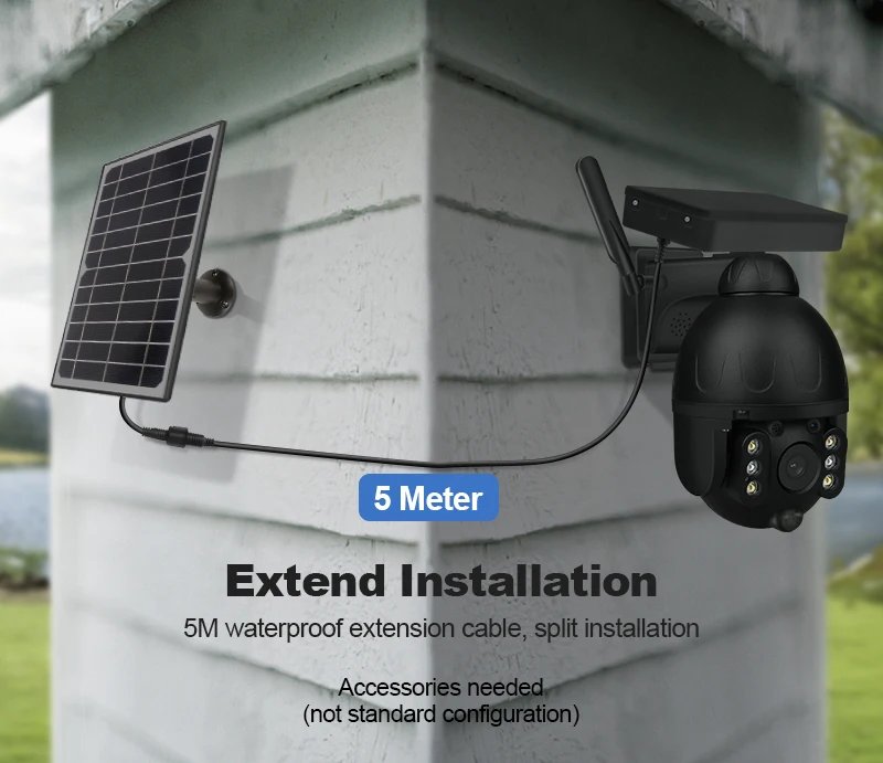 Solar Camera PTZ CCTV - Or Solar Panel Battery Security Smart Security Monitor Camera