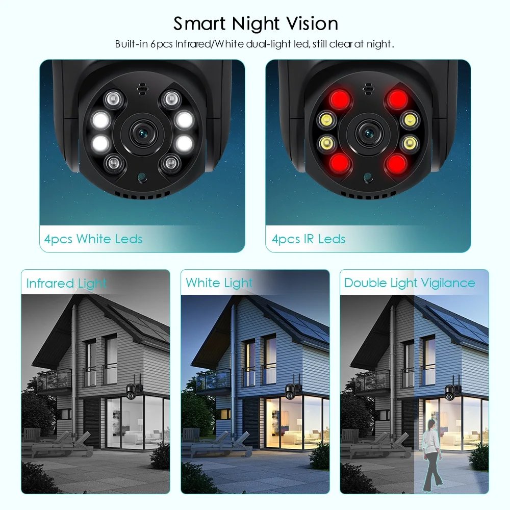 PTZ Camera AI Tracking - 3MP HD Security Camera 1080P 4K 8MP Wifi IP Camera 5MP H.265 Wireless Outdoor