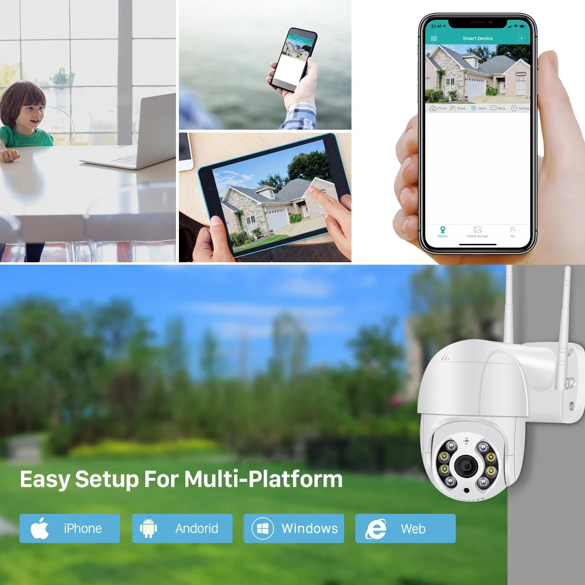 PTZ IP Camera AI Human Detection - Audio 1080P Wireless Security CCTV Camera P2P 5MP