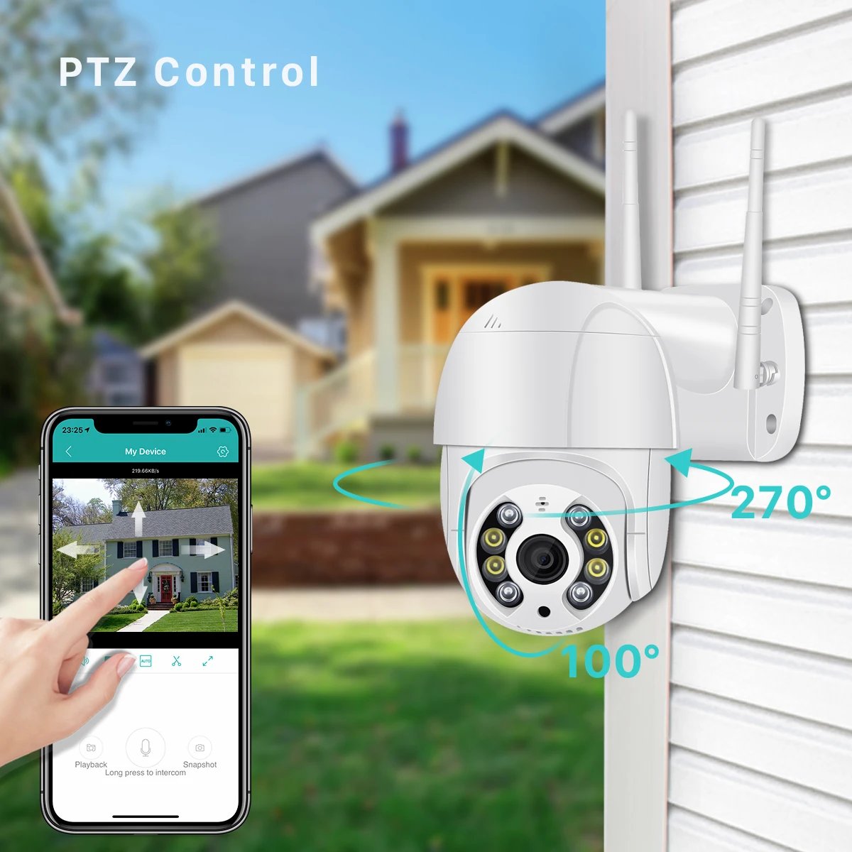PTZ IP Camera AI Human Detection - Audio 1080P Wireless Security CCTV Camera P2P 5MP