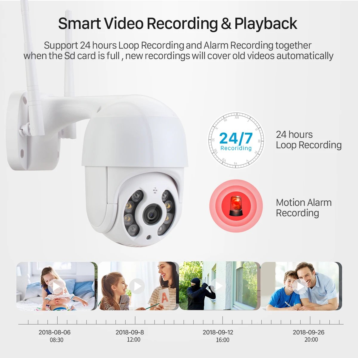 PTZ IP Camera AI Human Detection - Audio 1080P Wireless Security CCTV Camera P2P 5MP