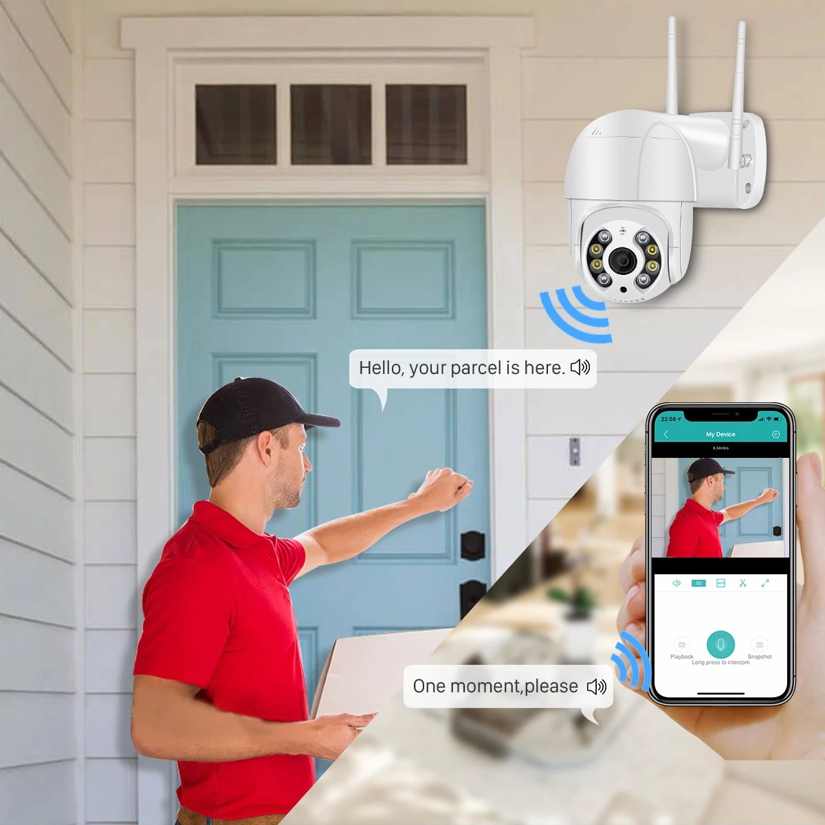 PTZ IP Camera AI Human Detection - Audio 1080P Wireless Security CCTV Camera P2P 5MP