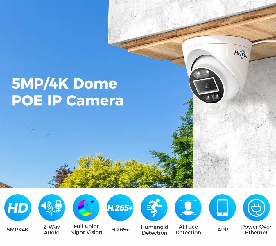 5MP 8MP 4K POE DOME CCTV IP Security Camera - ONVIF CCTV Video Surveillance Dome 5MP 8MP 4K