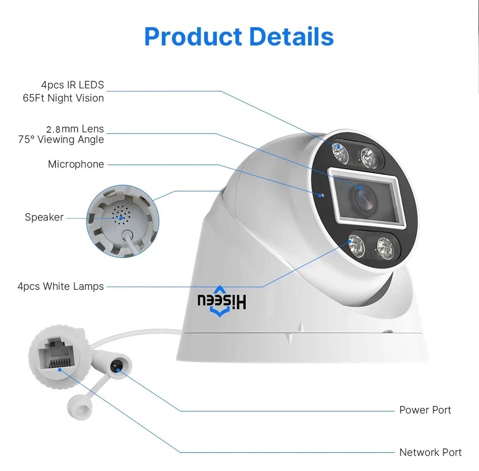 5MP 8MP 4K POE DOME CCTV IP Security Camera - ONVIF CCTV Video Surveillance Dome 5MP 8MP 4K