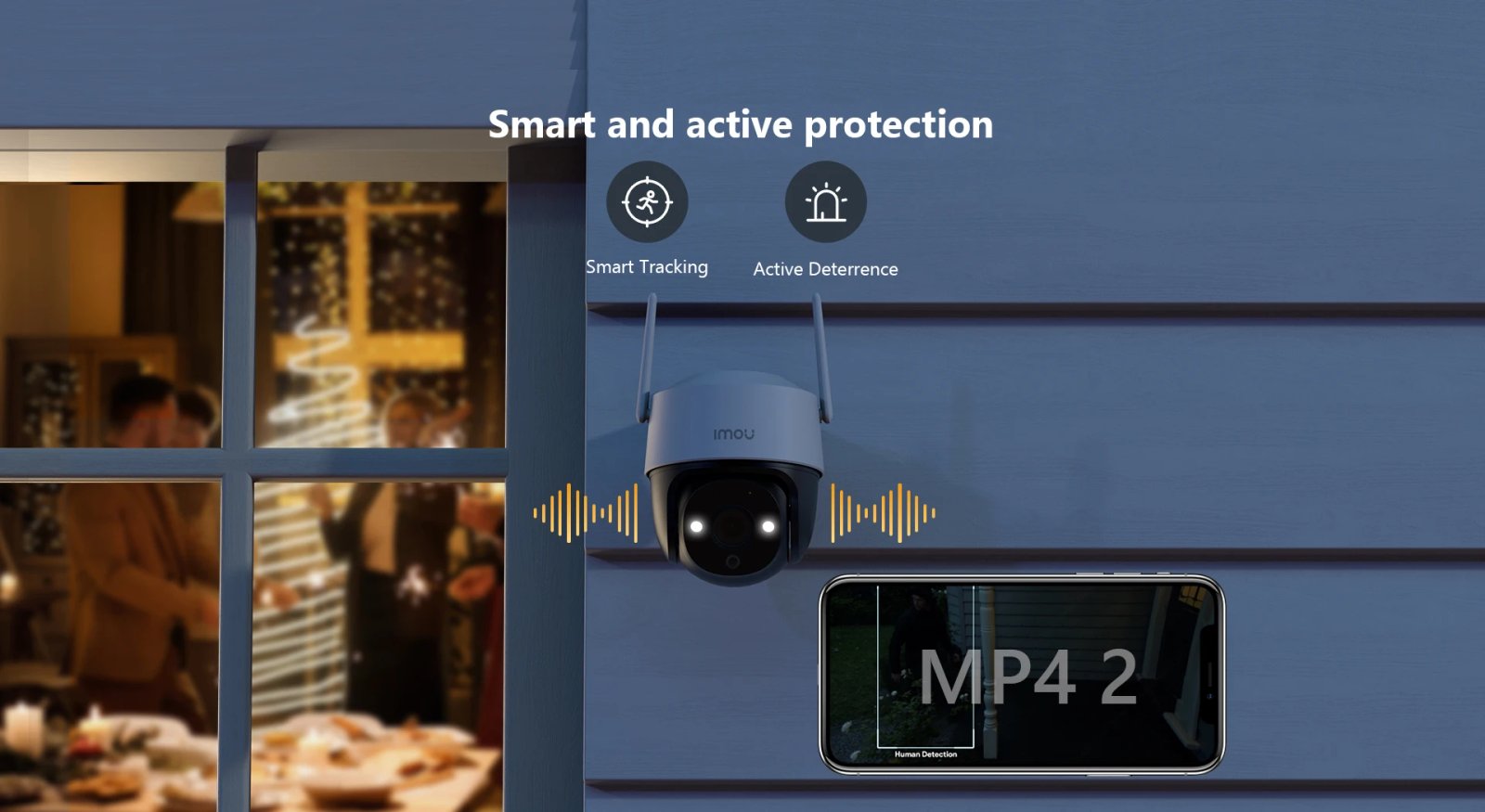 Outdoor Wi-Fi Dome Cctv Camera - Night Vision IP66 Weatherproof 8X Digital Zoom AI + 1080P/4MP