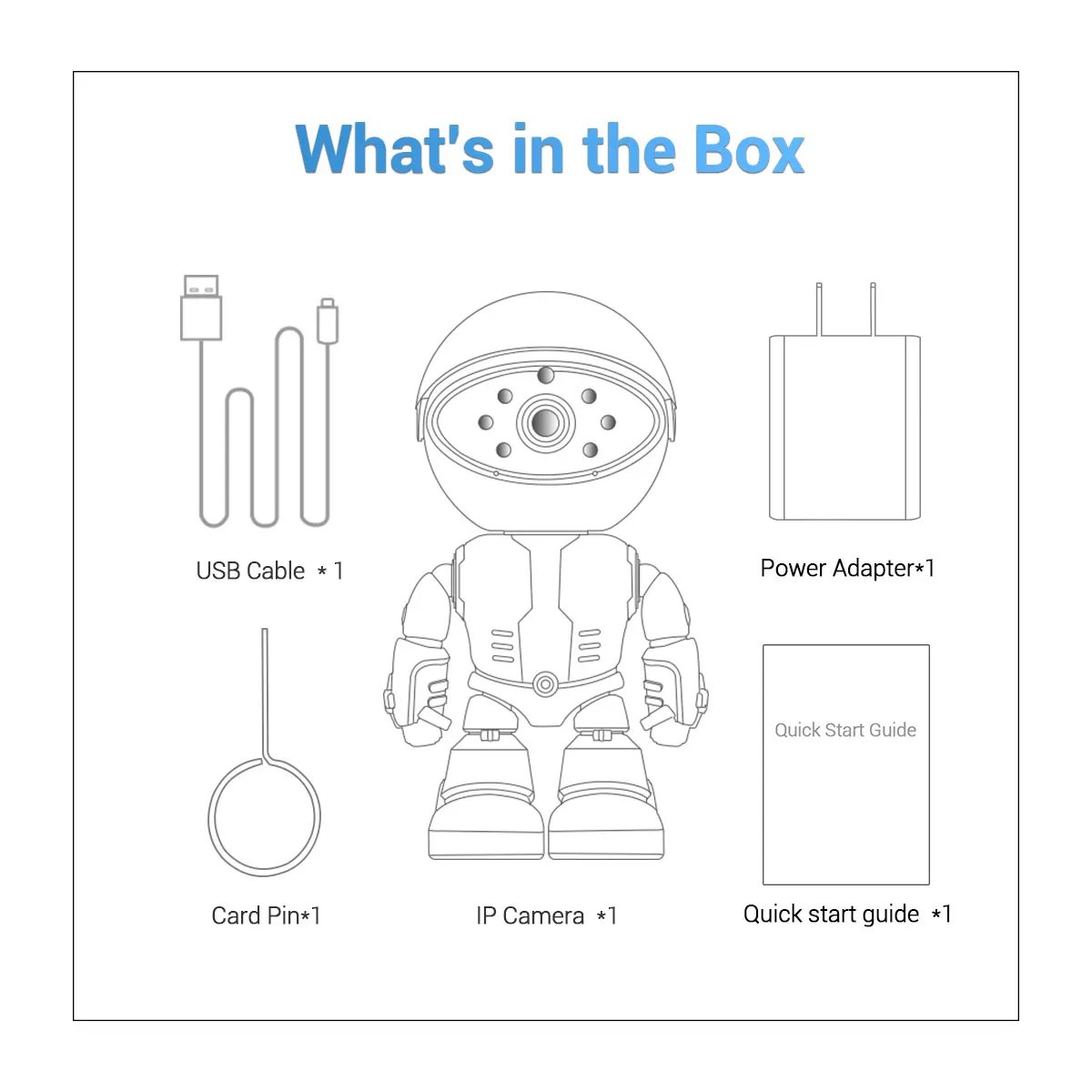 HONTUSEC YOOSEE Robot Camera Wifi 5MP Indoor Home Security Camera Night Vision Two Way Audio Auto Tracking Indoor Baby Monitor