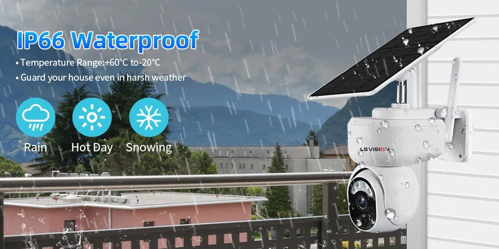 Solar PTZ IP CCTV Camera - Wireless PTZ Motion Detection Two Way Audio LS VISION 4MP 2K Multipurpose Outdoor 4G