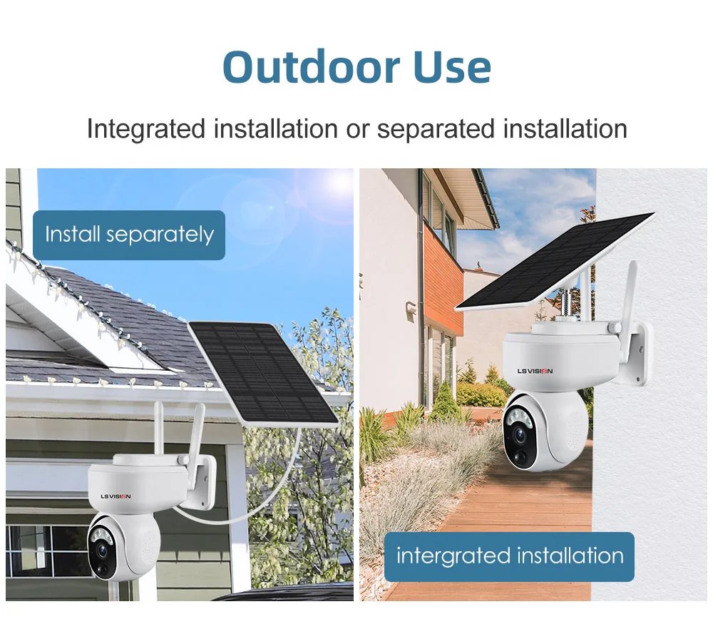 Solar PTZ IP CCTV Camera - Wireless PTZ Motion Detection Two Way Audio LS VISION 4MP 2K Multipurpose Outdoor 4G