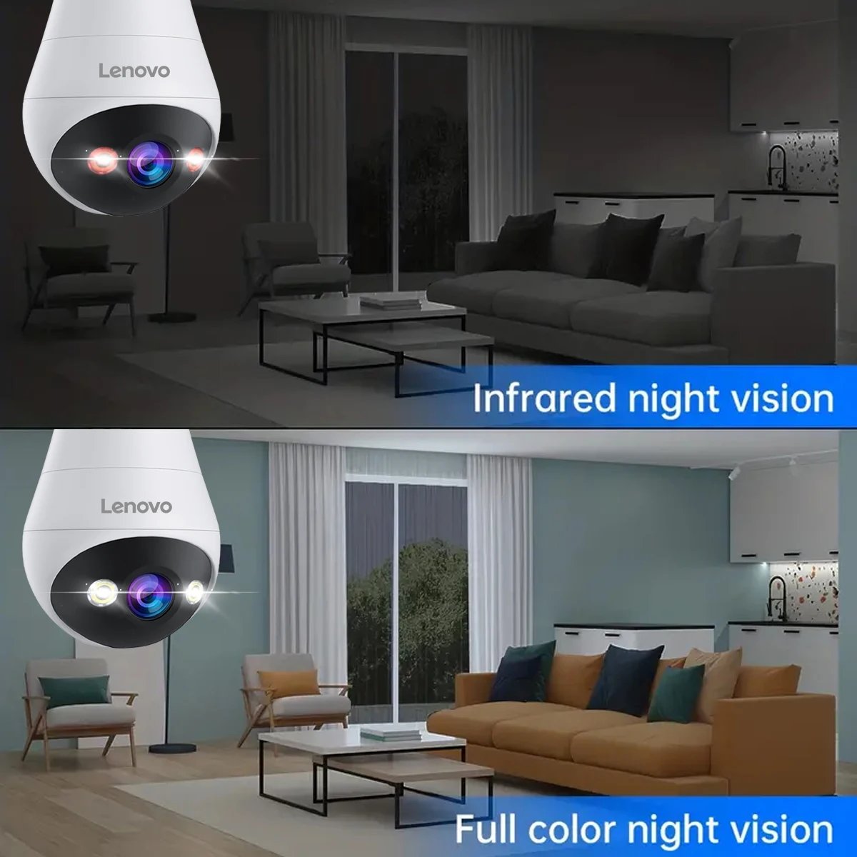 Bulb Security ip cctv Camera - Full Color Night Vision Two-Way Voice Intercom Smart Home Wireless Camera