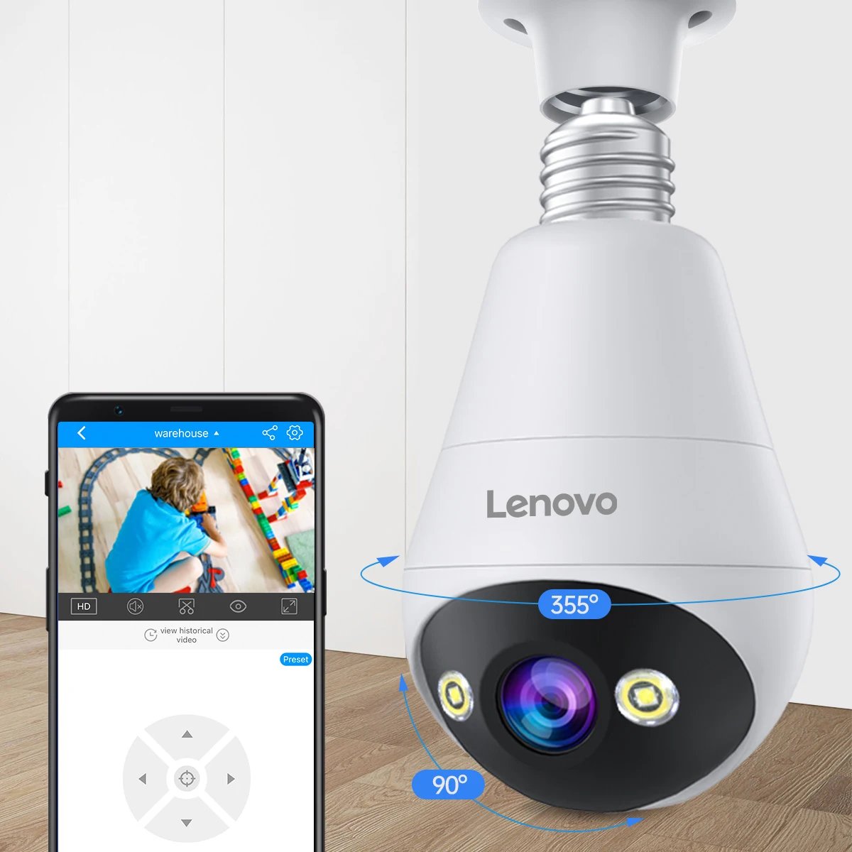 Bulb Security ip cctv Camera - Full Color Night Vision Two-Way Voice Intercom Smart Home Wireless Camera