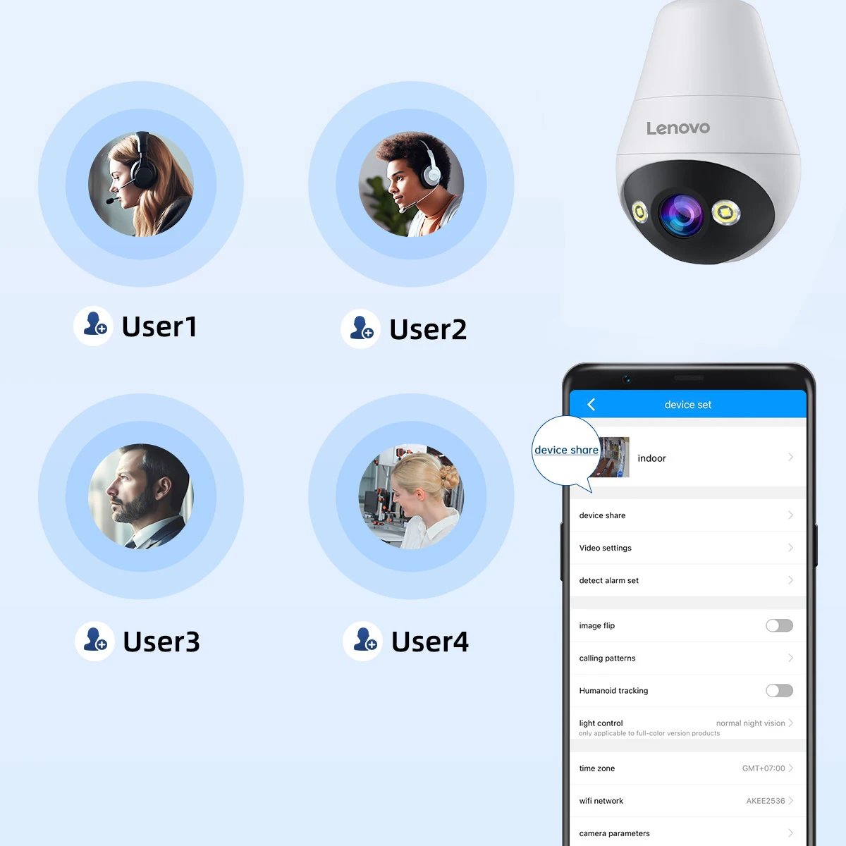 Bulb Security ip cctv Camera - Full Color Night Vision Two-Way Voice Intercom Smart Home Wireless Camera