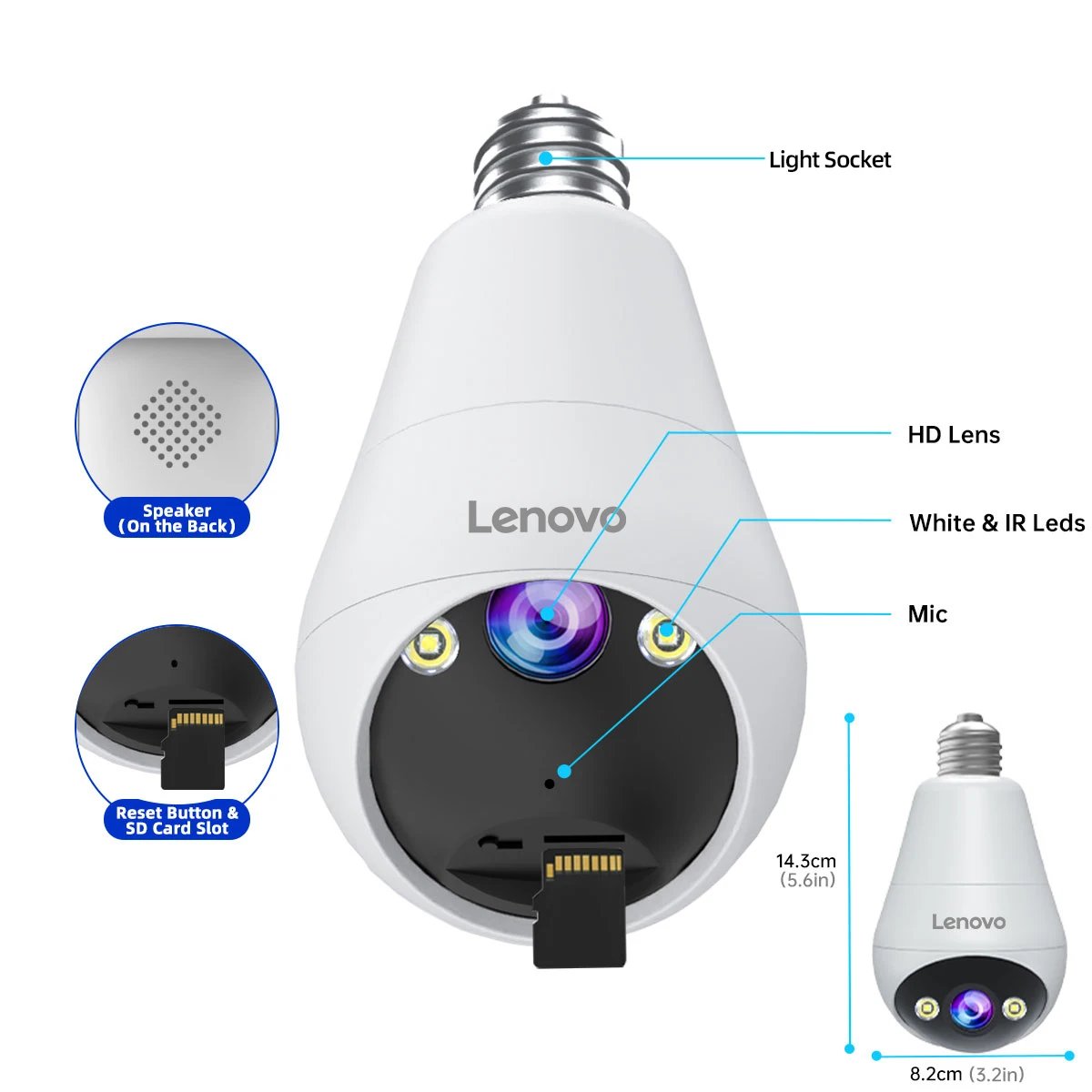 Bulb Security ip cctv Camera - Full Color Night Vision Two-Way Voice Intercom Smart Home Wireless Camera