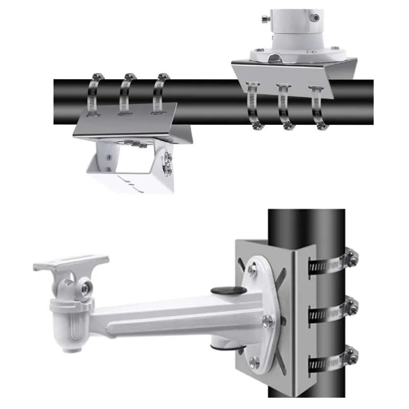 Stainless Steel Column Hoop - Video Surveillance Installation Plate Bracket Camera pole Mount Panel for Outdoor CCTV Accessories