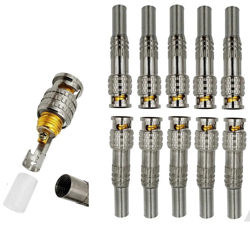 Male Solderless BNC Male Female Connector - for Cctv Camera System Connectors Coaxial CCTV Camera Accessories