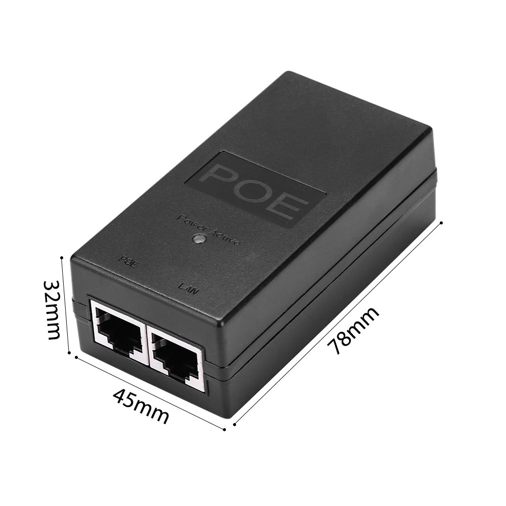 POE Power Supply DC Adapter 24V - 0.5A 24W Desktop POE Power Injector Ethernet Adapter Surveillance CCTV AC/DC Adapter Accessories